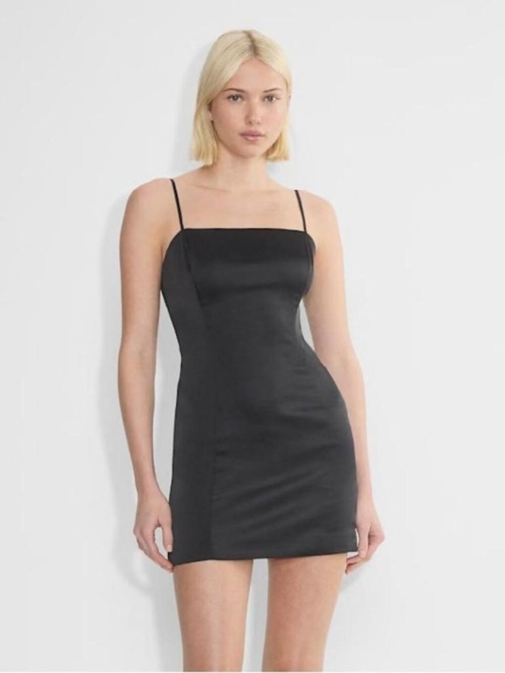 Sunday Best Black Spaghetti-Strap Mini Dress